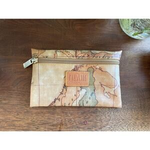 Alviero Martini 1A Classe Geo Print Coated Canvas Travel Pouch Italy